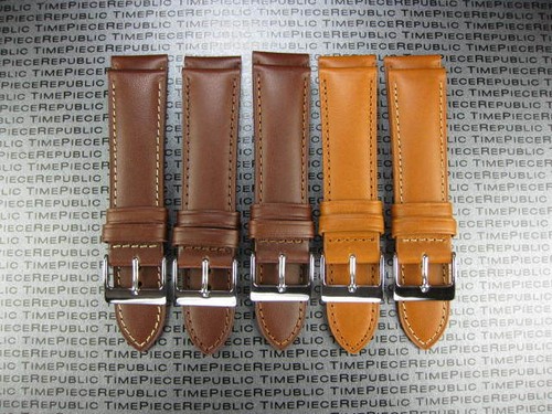 21mm brown calf leather strap - 21mm,
