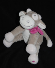 Peluche NOUKIE'S NOUKIES doudou vache gris rose Victoria et Lucie 19 /25 cm TTBE