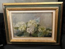 tableau huile sur toile XIXéme décor Hortensias non signé