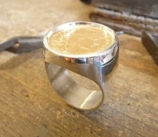 Chevalière argent ronde