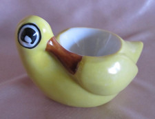 Coquetier en porcelaine Art Déco forme canard jaune