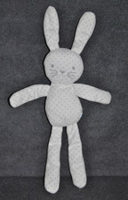 ?Doudou Lapin BOUT'CHOU MONOPRIX BOUTCHOU Blanc Pois Etoile Gris Peluche 35 Cm