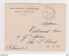 Lettre secteur postal n°86 avec cachet