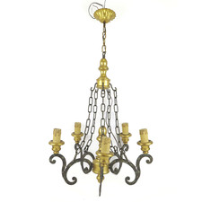 Lustre Ancienne En Bois Doré