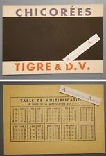 ● Chicorées Tigre & D.V vieilles publicité - table de multiplication - chicorée