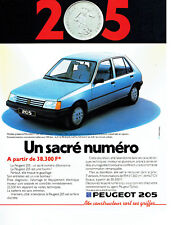 Publicité Advertising 078  1983   la Peugeot 205 GR  sacré numéro