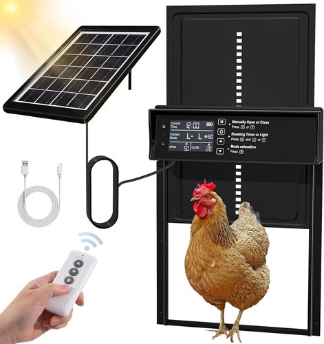 Porte poulailler solaire - poulailler,