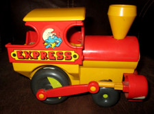 Ancienne locomotive express schtroumpf-Années 70-CEJI FRANCE -roulante