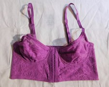 1113   Intimately Free People Lavender Lace Long Line Crop Underwire Bra XS