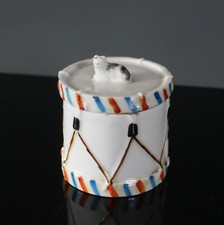 rare ancien tambour en porcelaine