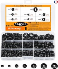 300 Pcs Passe Fil Caoutchouc, Passe Oeillets en Caoutchouc, 7 Tailles