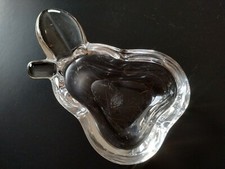 Vintage des années 70. Vide poche en cristal en forme de poire Art Vannes France
