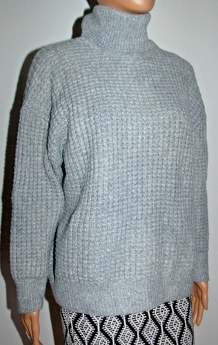 Pull col roulé gris - , chaud