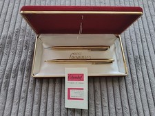 COLUMBUS Stylo À Bille et crayon  Plaqué Or Avec Étui Vintage