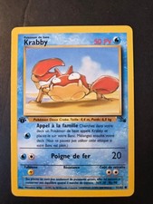 Carte Pokémon KRABBY 1ère édition - Wizards Fossile 51/62 - Excellent