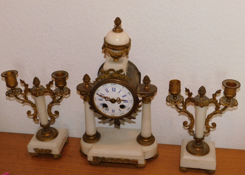 Vintage horloge marbre - horloge, en