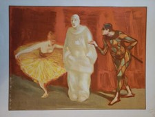 Henri-Gabriel IBELS : Pantomime Pierrot Arlequin, Lithographie originale signée