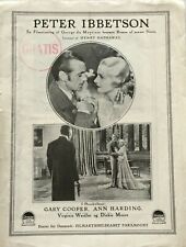 Peter Ibbetson Gary Cooper Ann Harding John H 1935 Vintage Old Danish Movie P...