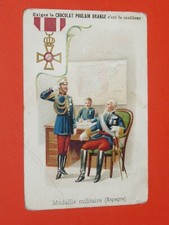 CHROMO 1890-1914 CHOCOLAT POULAIN DECORATIONS MEDAILLE MILITAIRE ESPAGNE
