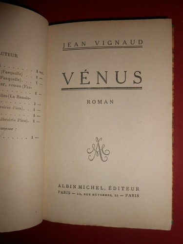 Vignaud venus albin michel - albin,
