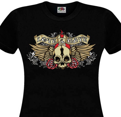 Shirt love hate tattoo - &,