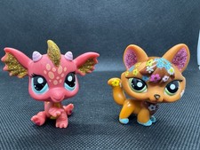 Lot Petshop Lps Littlest 2484 Dragon + 2341 Renard Pailleté 