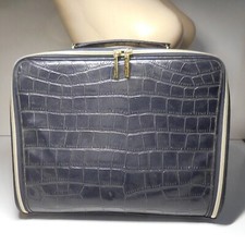 Sac malette valise ESTEE LAUDER bleu bijouterie métal doré art déco femme N6645