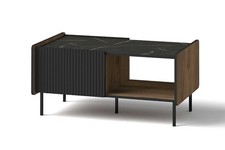 Table Basse Salon Pereto 98x58x47Cm Noyer Noir Mat