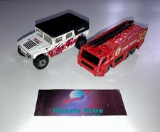 Lot 2 Voiturettes Sans Marque HUMMER H2 & Camion Pompiers Loose Officielle