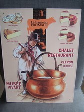 Plaque tole métal le Hameau du Fromage cleron doubs no émaillé enameled liqueur
