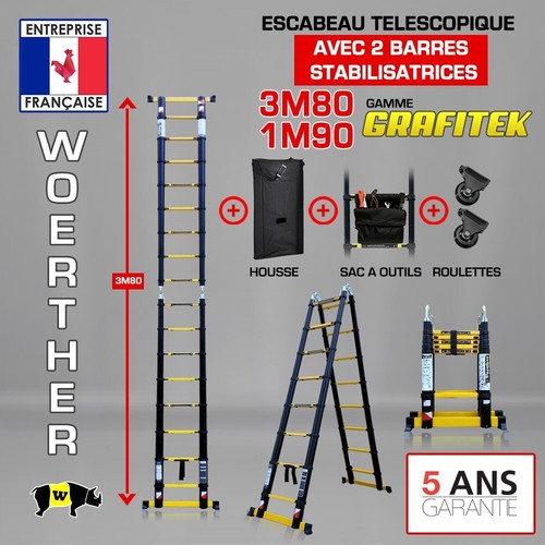 Echelle escabeau télescopique - echelle-escabeau,