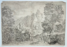 Deux Bergers MILLET Jean-François dit FRANCISQUE Eau-forte THEODORE XVII°