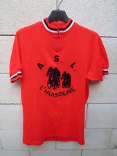 VINTAGE Maillot cycliste A.S.L L'HUISSERIE rouge 70's camiseta maglia NORET L