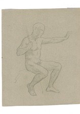 Dessin V. LIVACHE (1872-1944) Beaux-Arts Angers : Etude homme - Nu masculin [2]