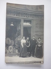 Carte photo façade magasin Fabrique de couronnes mortuaires maison Richard Paris