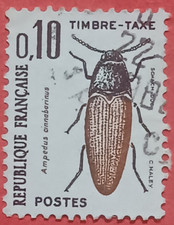 French Stamp / Timbre TAXE France Oblitere 10C INSECTES COLEOPTERES 1982 N° 103