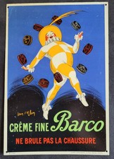 plaque tôle publicitaire ancienne creme fine Barco
