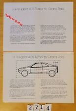 PEUGEOT 405 TURBO 16 / GRAND RAID Techniques Prospectus 2x2 pages 1988 Fr