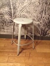 ANCIEN TABOURET NICOLLE ATELIER ARCHITECTE MéTAL-DESIGN INDUSTRIEL 50-70
