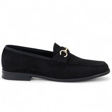 Homme Noir Mocassin Daim Cuir