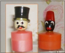 Bakélite Concreta  1930 "Bonhomme Blanc "  hauteur 3,8cm Rare Giraud France