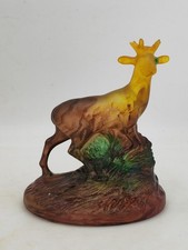 sculpture animalière en pâte de verre – Cerf  signée Jean Noël Bouillet