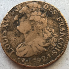 Rare. 2 sols Louis XVI 1792