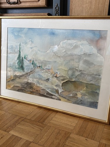 Aquarelle originale vintage