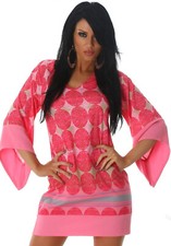 Robe Kimono Mujer, Avec Estampado De Setenta Y Mangas Acampanadas L358