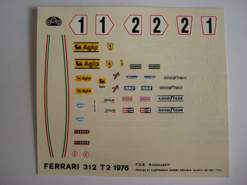 Decals kit ferrari 312 - decals, 1/43