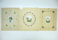 Trois Insolite Photos Travail Du Monastère? Um 1880 Fait à la Main