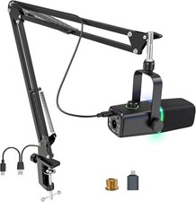 Micro à Condensateur RGB Professionel XLR / USB Filtre Et Support Bras PC