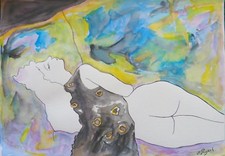 Éric PEYROL (XX) Aquarelle