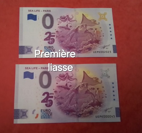 Billet zero euro sea life - euro,